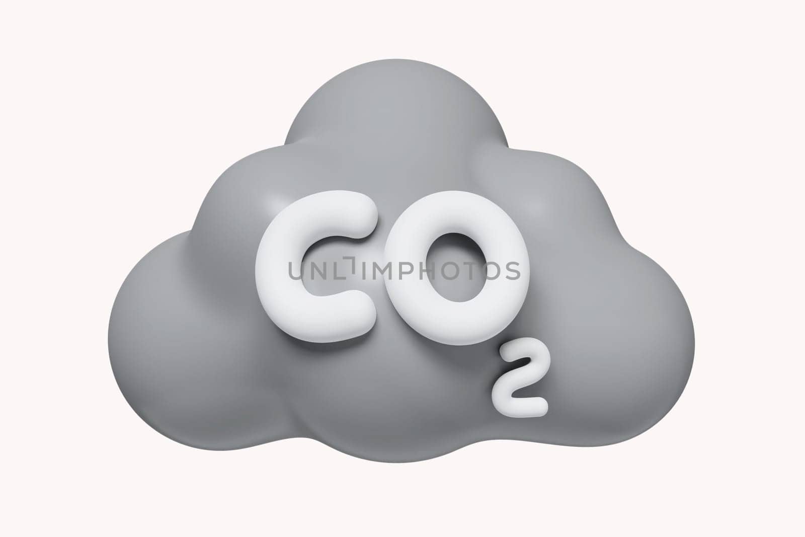 3d Carbon Dioxide. Ecology and biochemistry. Air pollution emissions contamination with industrial pipes. icon isolated on white background. 3d rendering illustration. Clipping part..