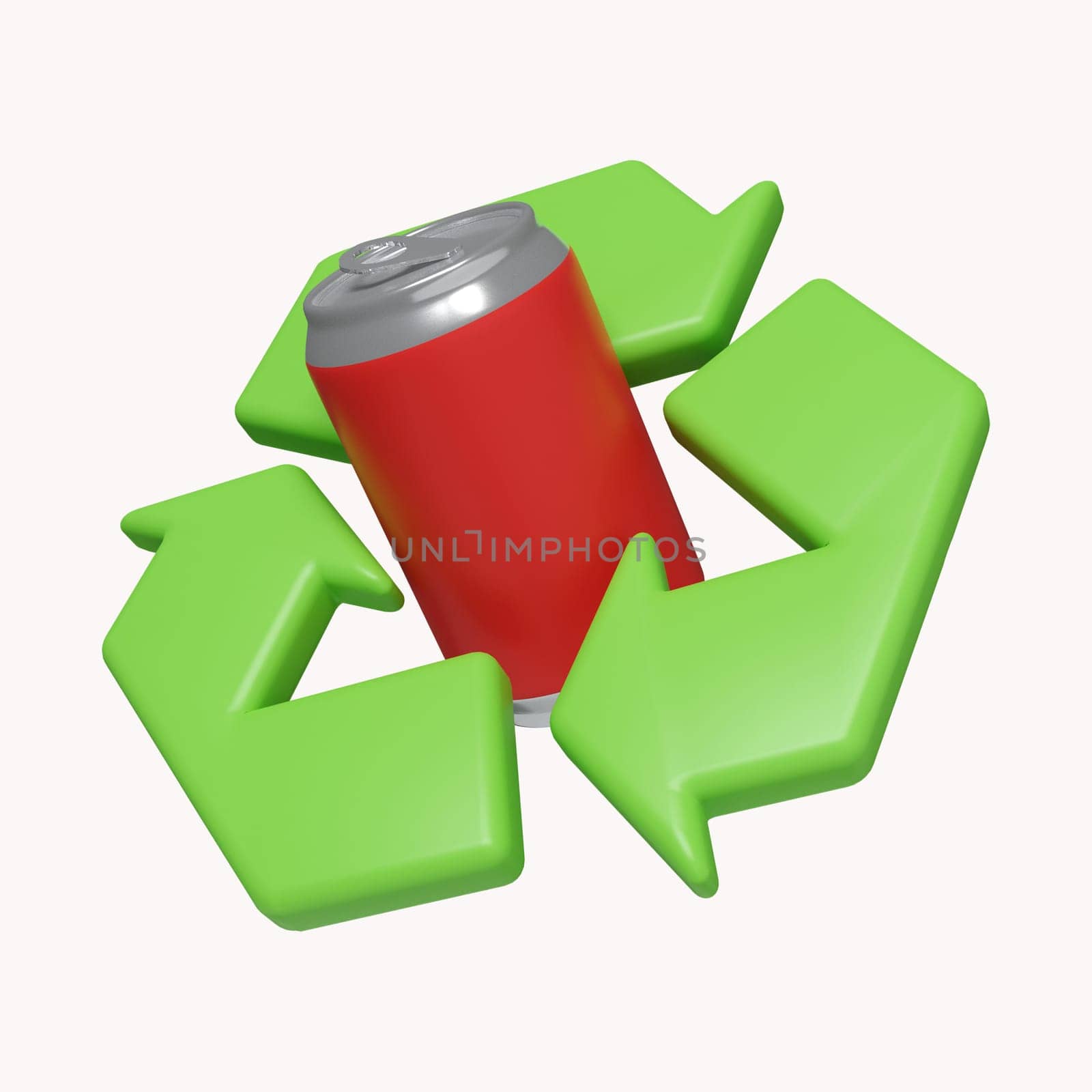 3d recycle can. Save Earth. Save Environment Concept. icon isolated on white background. 3d rendering illustration. Clipping path..