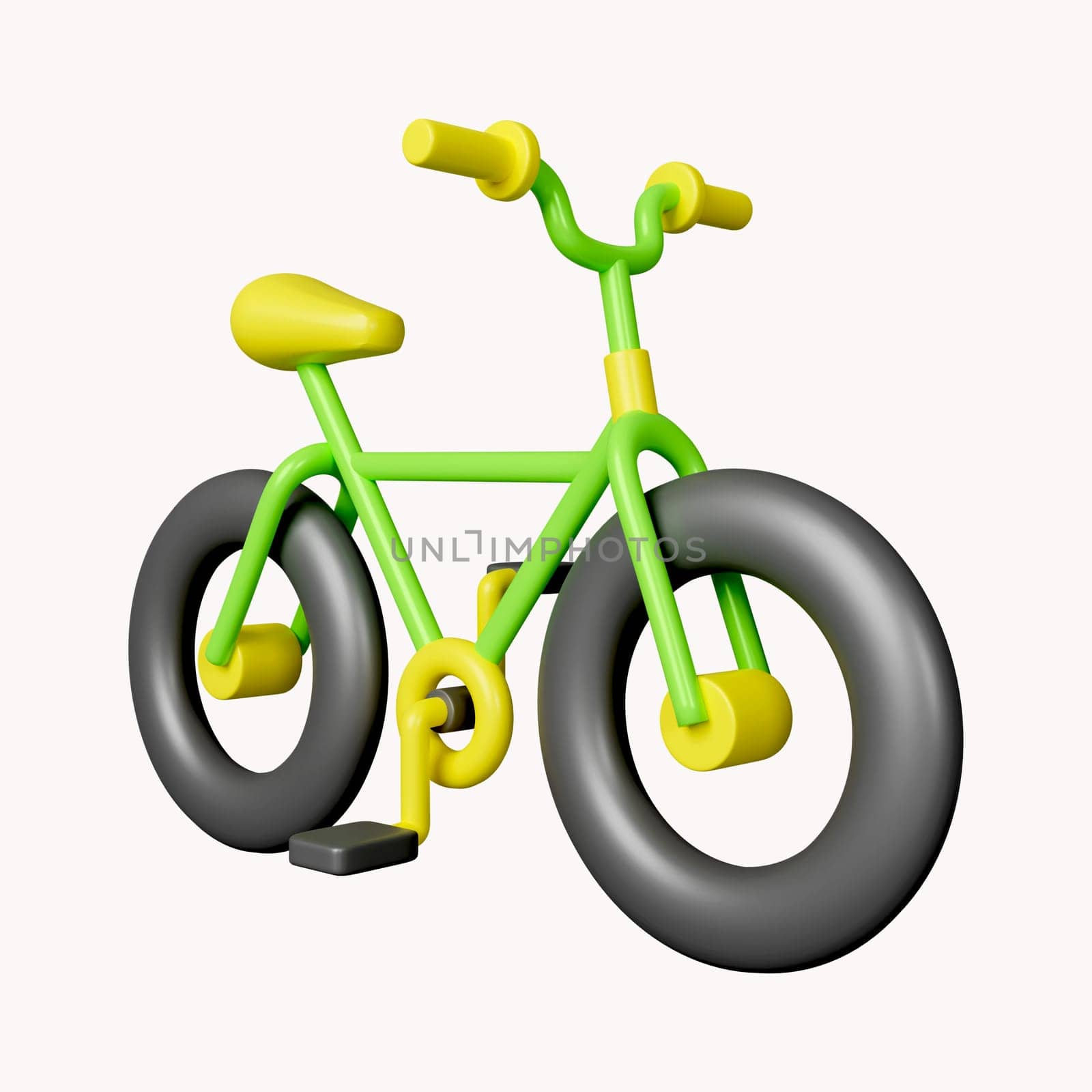 3d bicycle. eco transport. Save Earth. Environment Concept. icon isolated on white background. 3d rendering illustration. Clipping path..