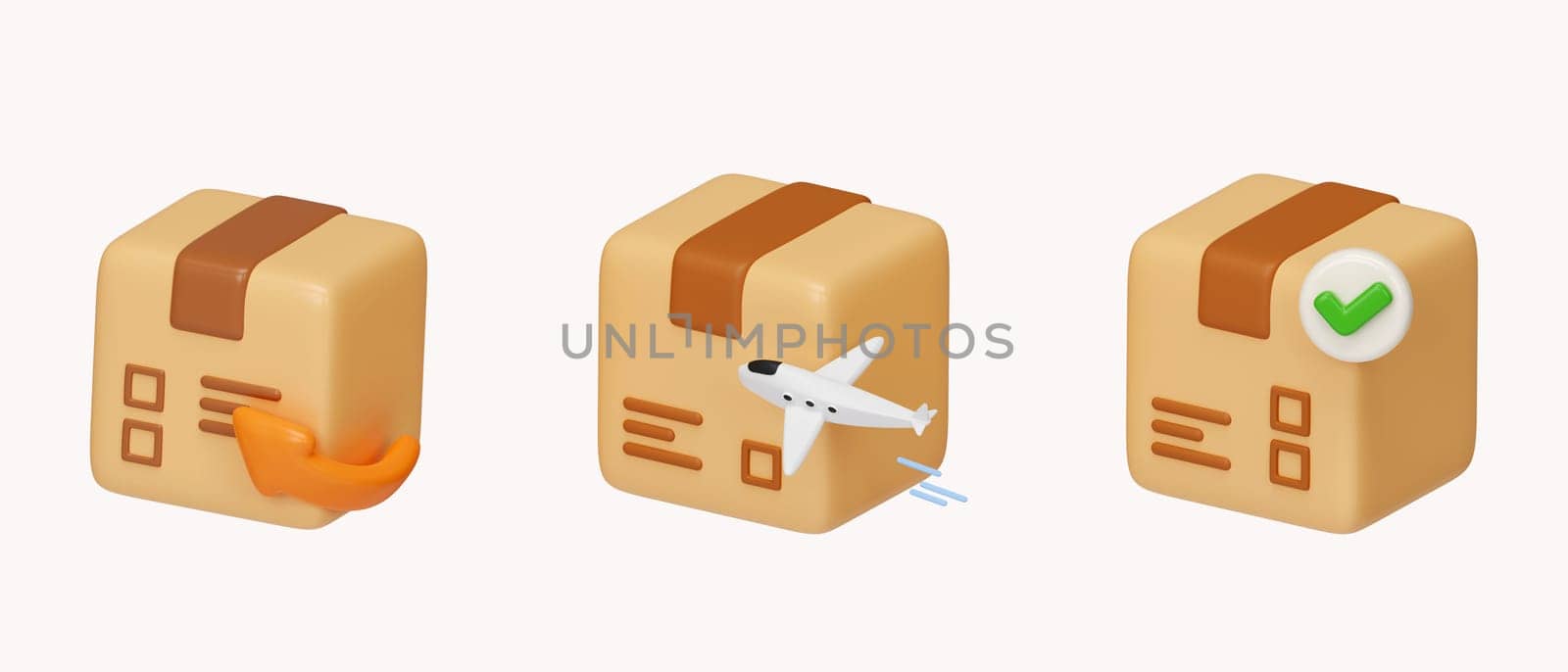 3d Set of transport for shopping online concept. icon isolated on white background. 3d rendering illustration. Clipping path..