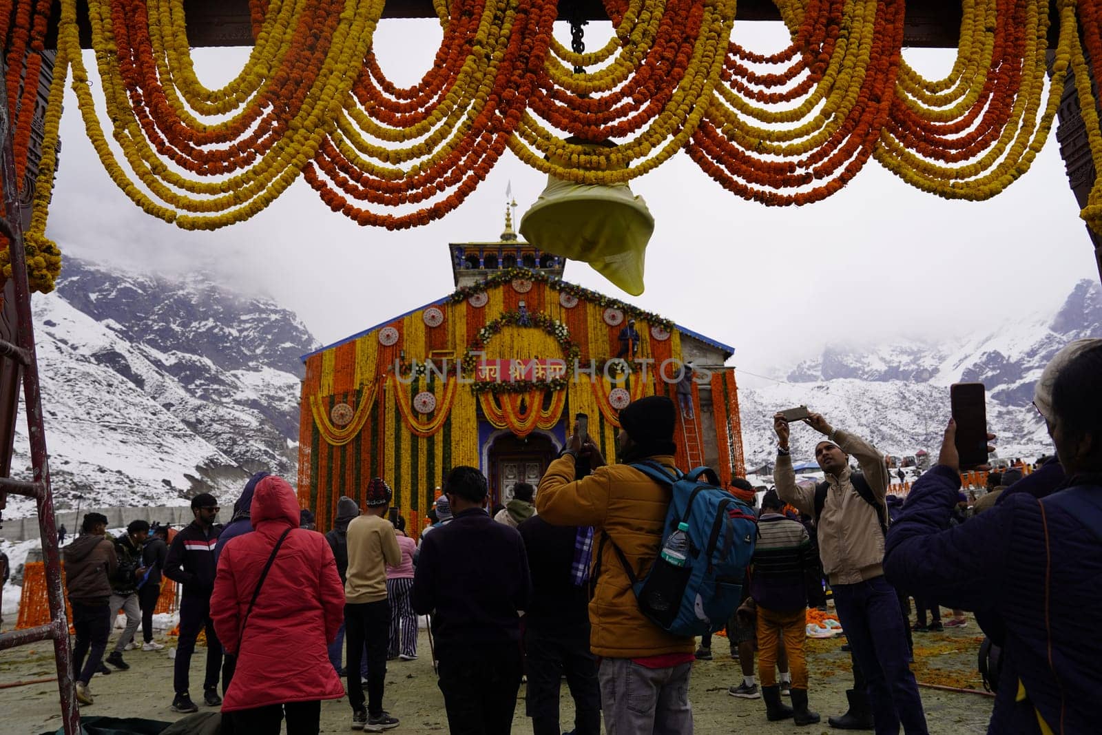 Dehradun,Uttarakhand India-December 16 2023-Immersing in the timeless charm, Kedarnath Temple in Uttarakhand unfolds its divine beauty through every glance.4k footage