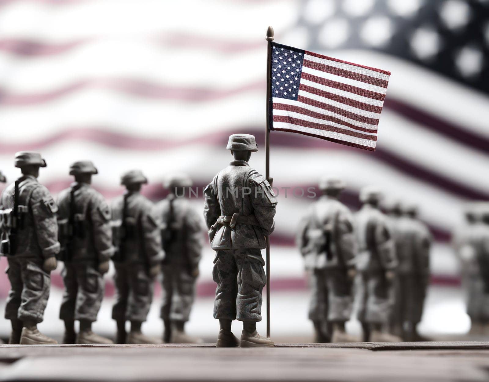 American Patriot: Saluting the Flag of Freedom amidst the Military Background