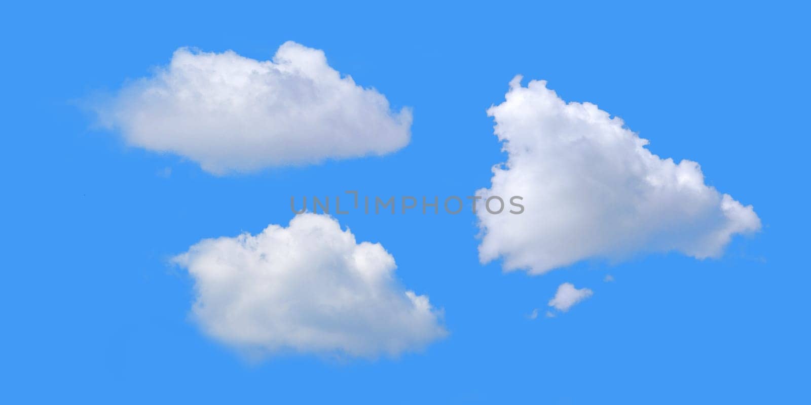 White clouds set isolated on background.