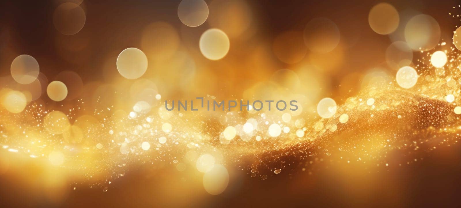 Abstract background with golden sparkles, shiny bokeh glitter lights by andreyz