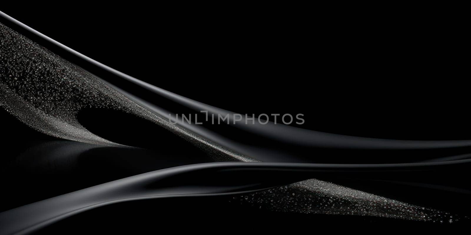 Smooth Black Wave: A Modern Abstract Design with Elegant Curve Motion on a Dark Background