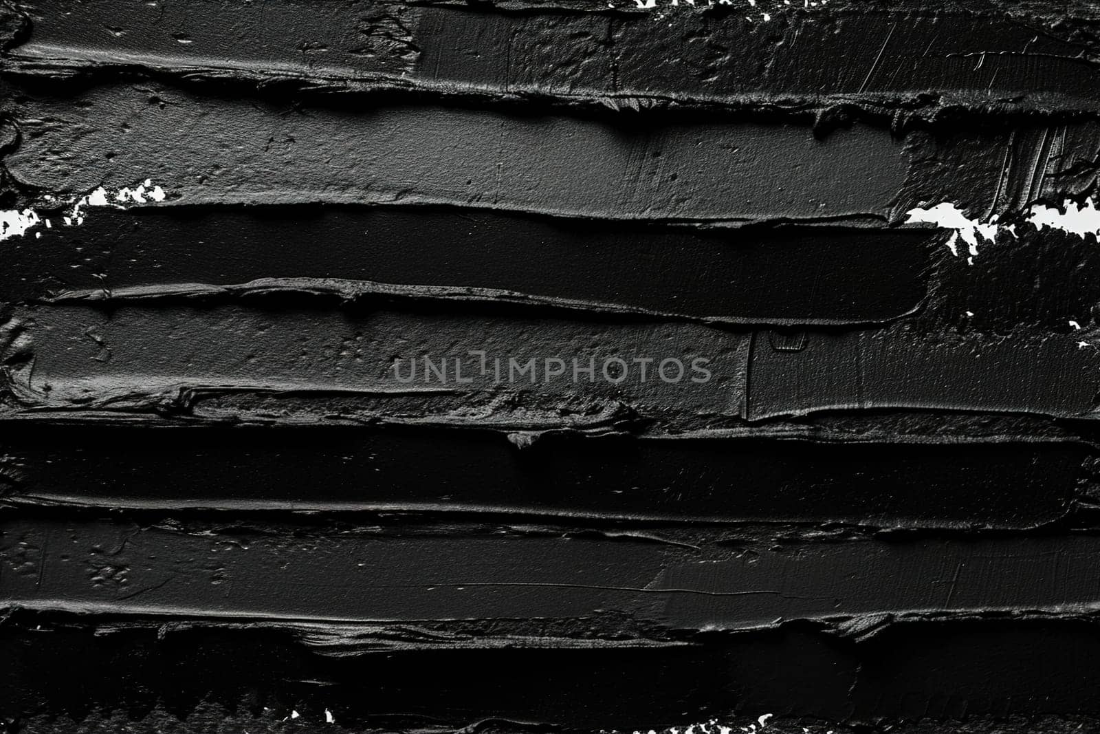 Abstract textured black paint strokes on a matte surface create a bold, monochromatic piece, suitable for modern art collections, edgy graphic designs, or striking interior accents. Generative AI. by creativebird