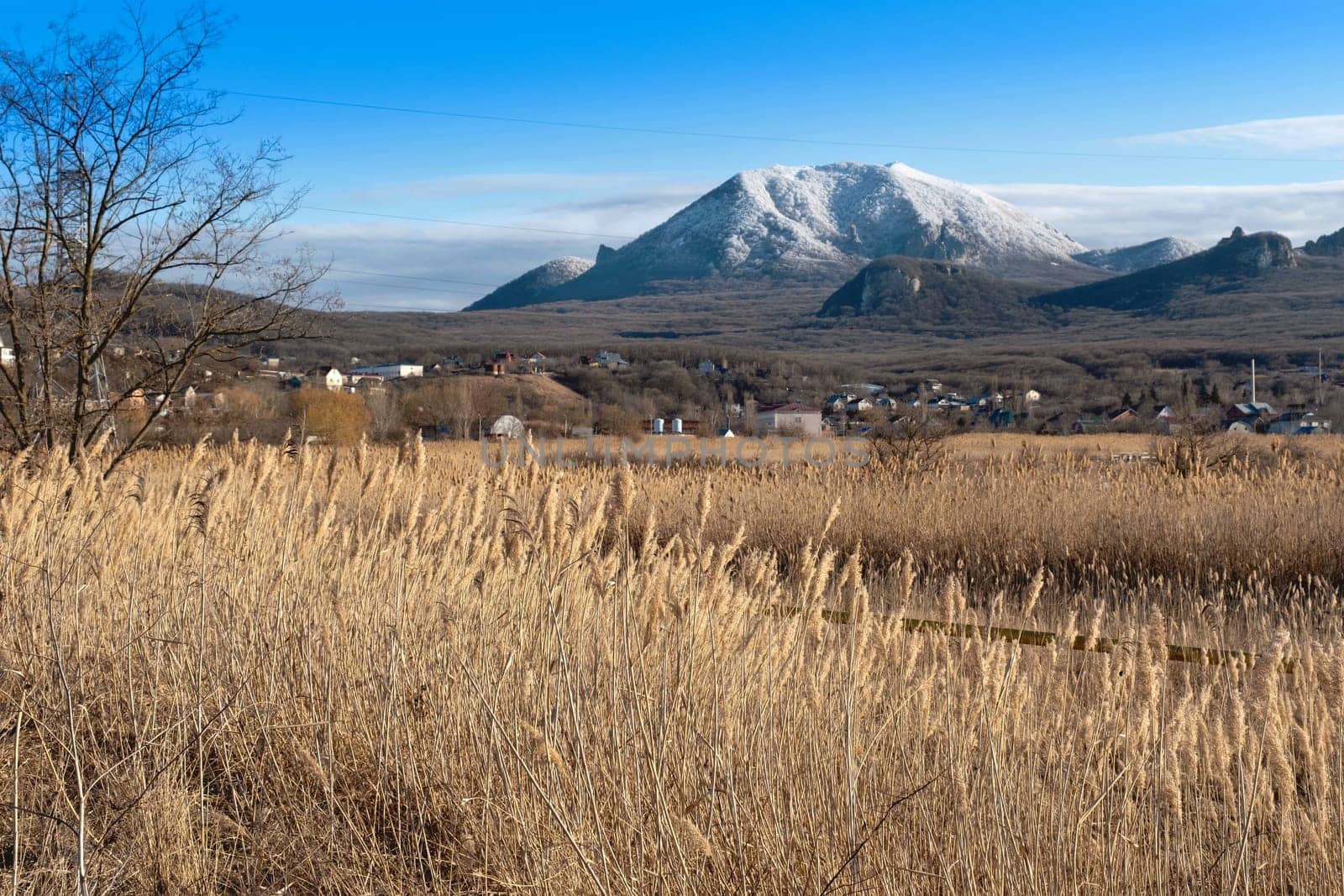 View of Mount Beshtau from Zheleznovodsk, Russia.