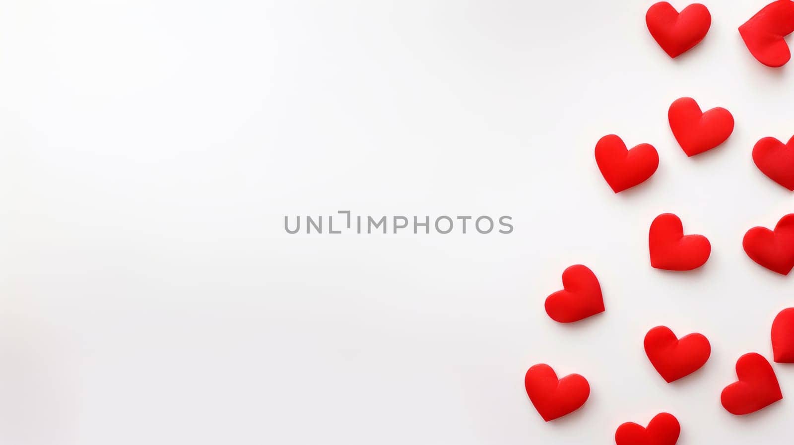 Red hearts on white background on holiday. by Alla_Yurtayeva