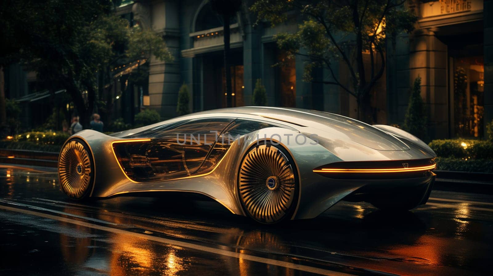 3D rendering of a brand-less generic concept car. High quality photo