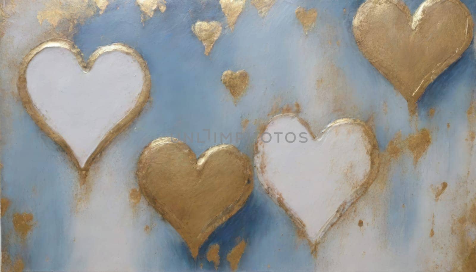 Neutral Blue Hearts for Valentine by nkotlyar