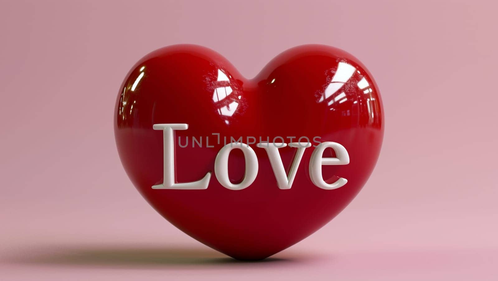 Red heart with the text Love. It is a symbol of lovers and human health. Valentine's Day. High quality photo