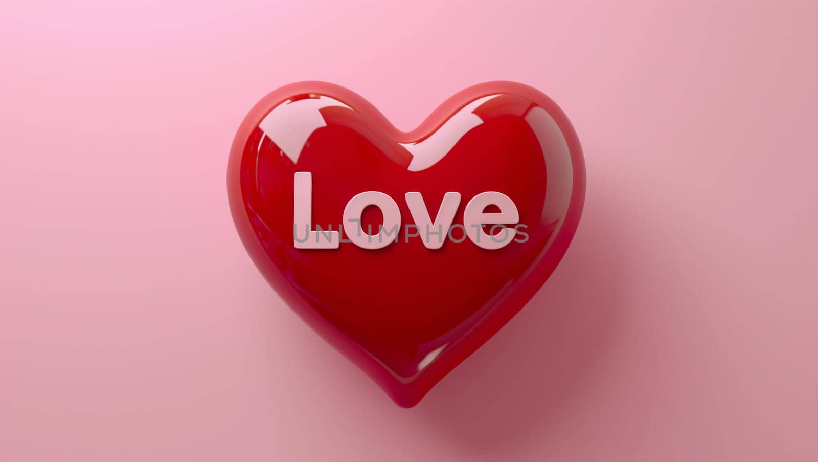 Red heart with the text Love. It is a symbol of lovers and human health. Valentine's Day. High quality photo