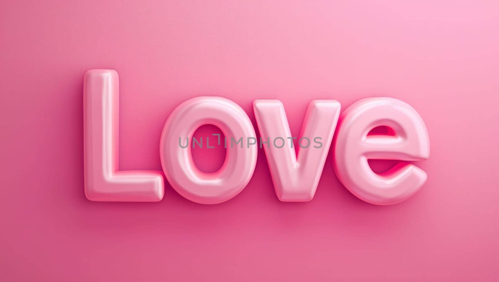 Pink text Love on pink background. 3D text rendering. Valentine's Day, relationships. High quality photo