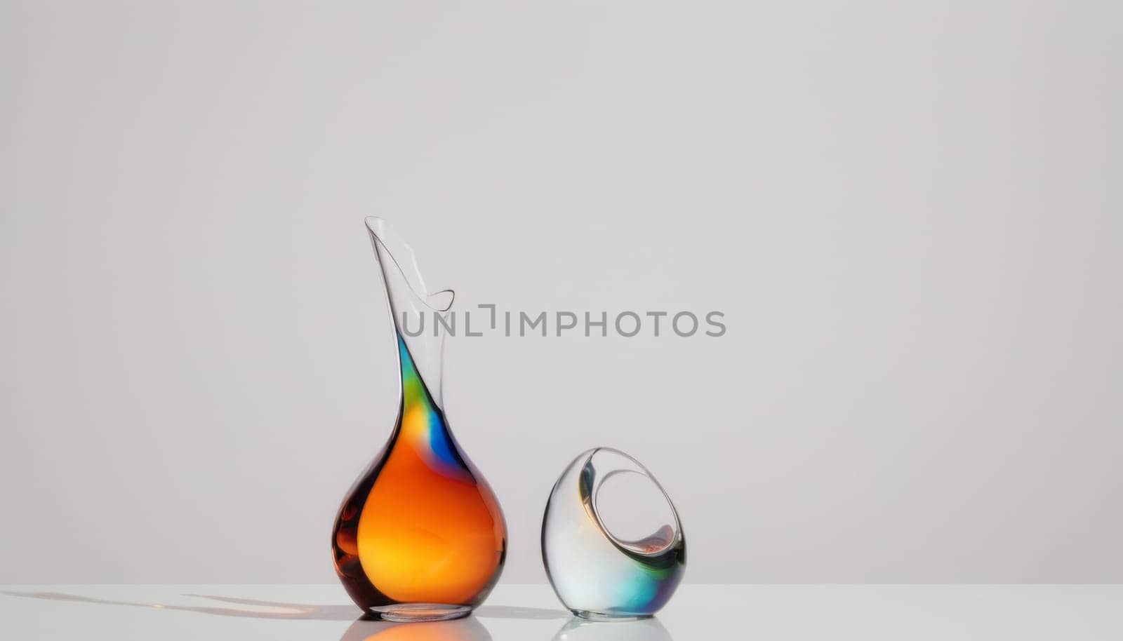 Iridescent Wallpaper with Round Vase on White by nkotlyar