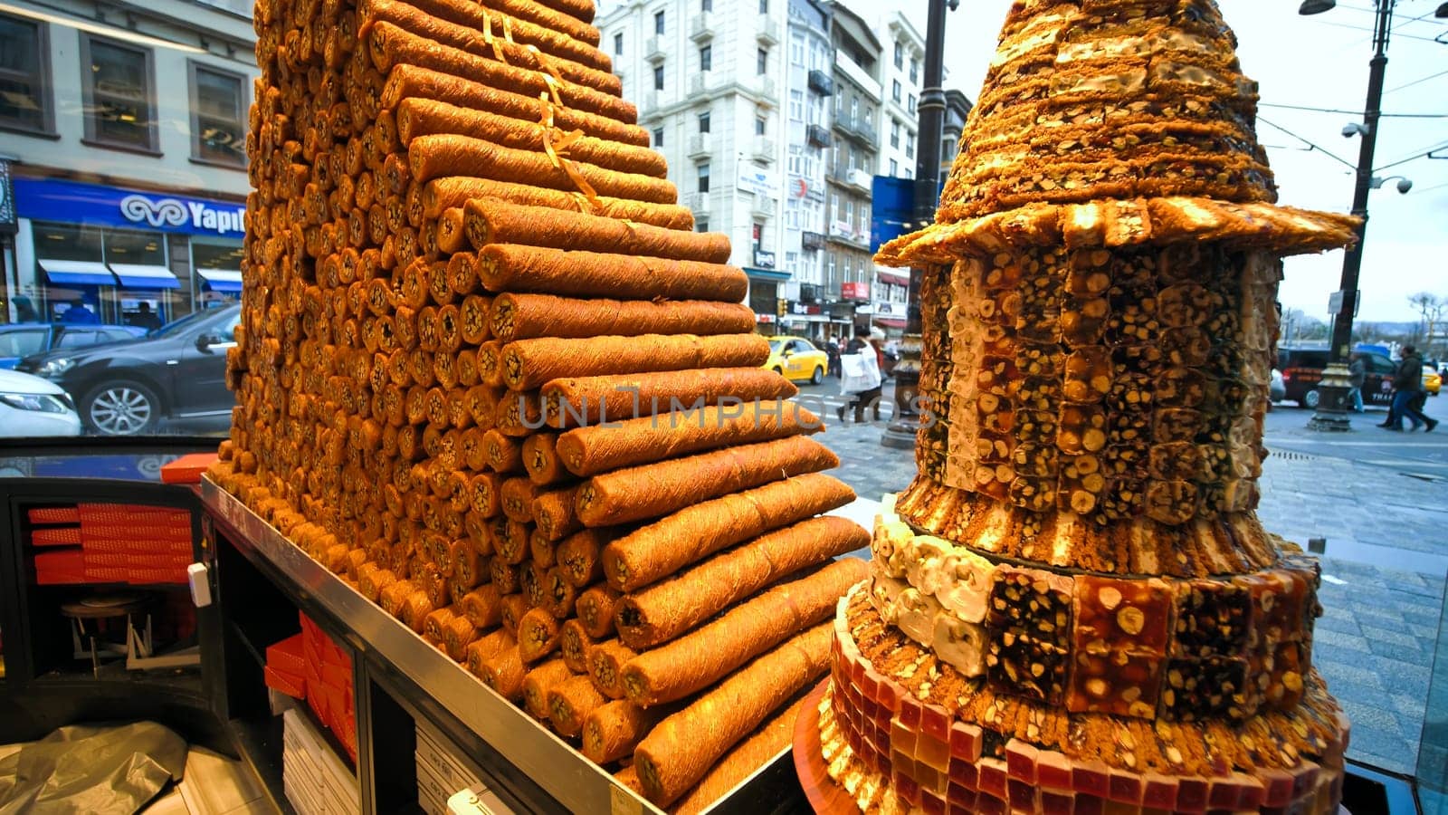 Istanbul, Turkey - January 8, 2020: Sweets in the famous Istanbul Patisserie. by DovidPro