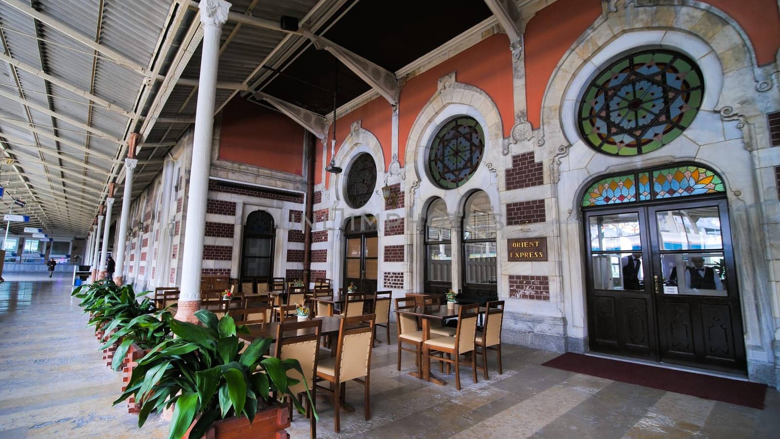 Istanbul, Turkey - January 8, 2020: Sirkeci railway station historic architecture, last station of the Orient Express in Istanbul, Turkey. by DovidPro