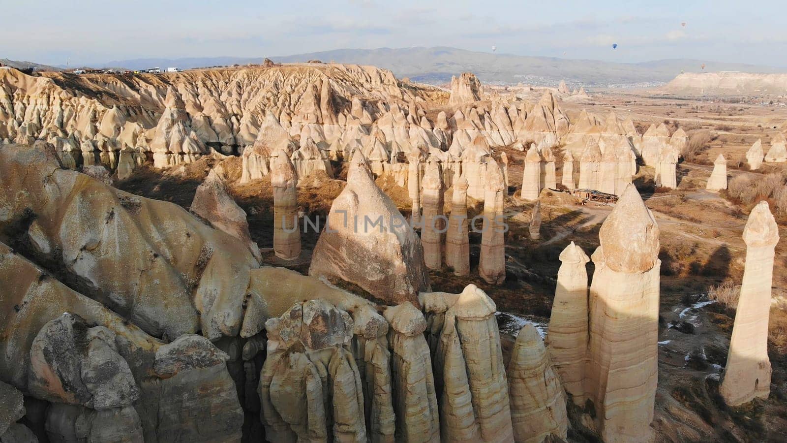 the valley of love in Goreme Cappadocia Turkey during the freezing winter months.