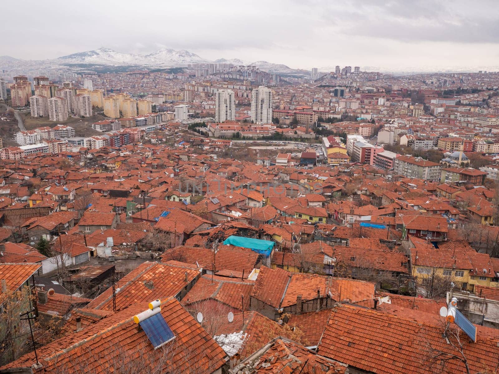 Ankara, Turkey - January 9, 2021: View of the Turkish capital Ankara from the castle on top. by DovidPro