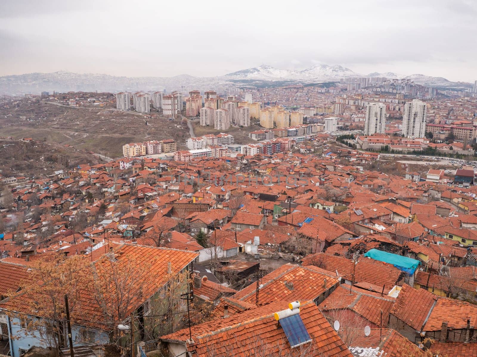 View of the Turkish capital Ankara from the castle on top