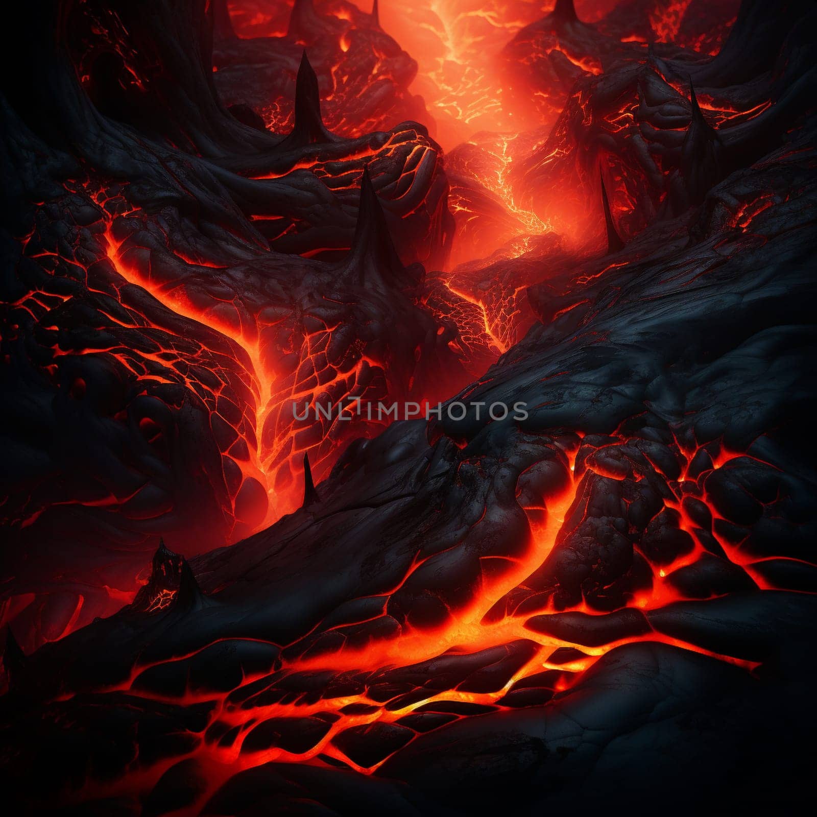 Experience the captivating power of volcanic eruptions with this vibrant and eye-catching artwork titled 'Volcanic Veins.' The image vividly showcases molten lava flowing like fiery veins through a dynamic landscape, illuminating the surroundings with intense heat and eruptive energy. It beautifully captures the mix of danger and mesmerizing beauty, leaving viewers awe-struck by the raw force of nature.