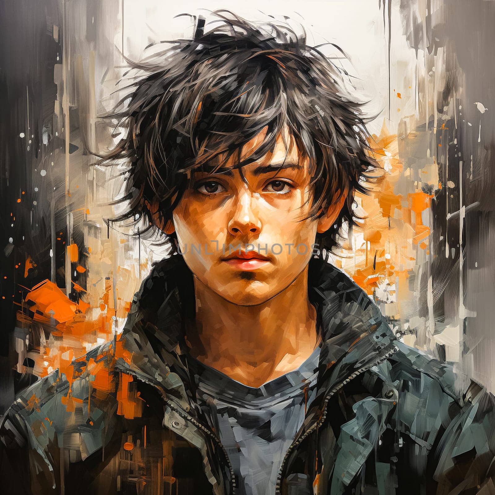 A captivating watercolor illustration showcasing the character and spirit of a young man