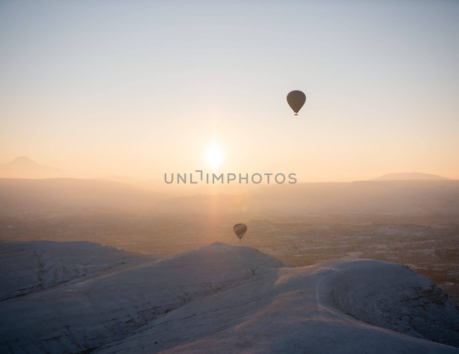 Colorful balloons at sunrise in Cappadocia. Turkey. by DovidPro