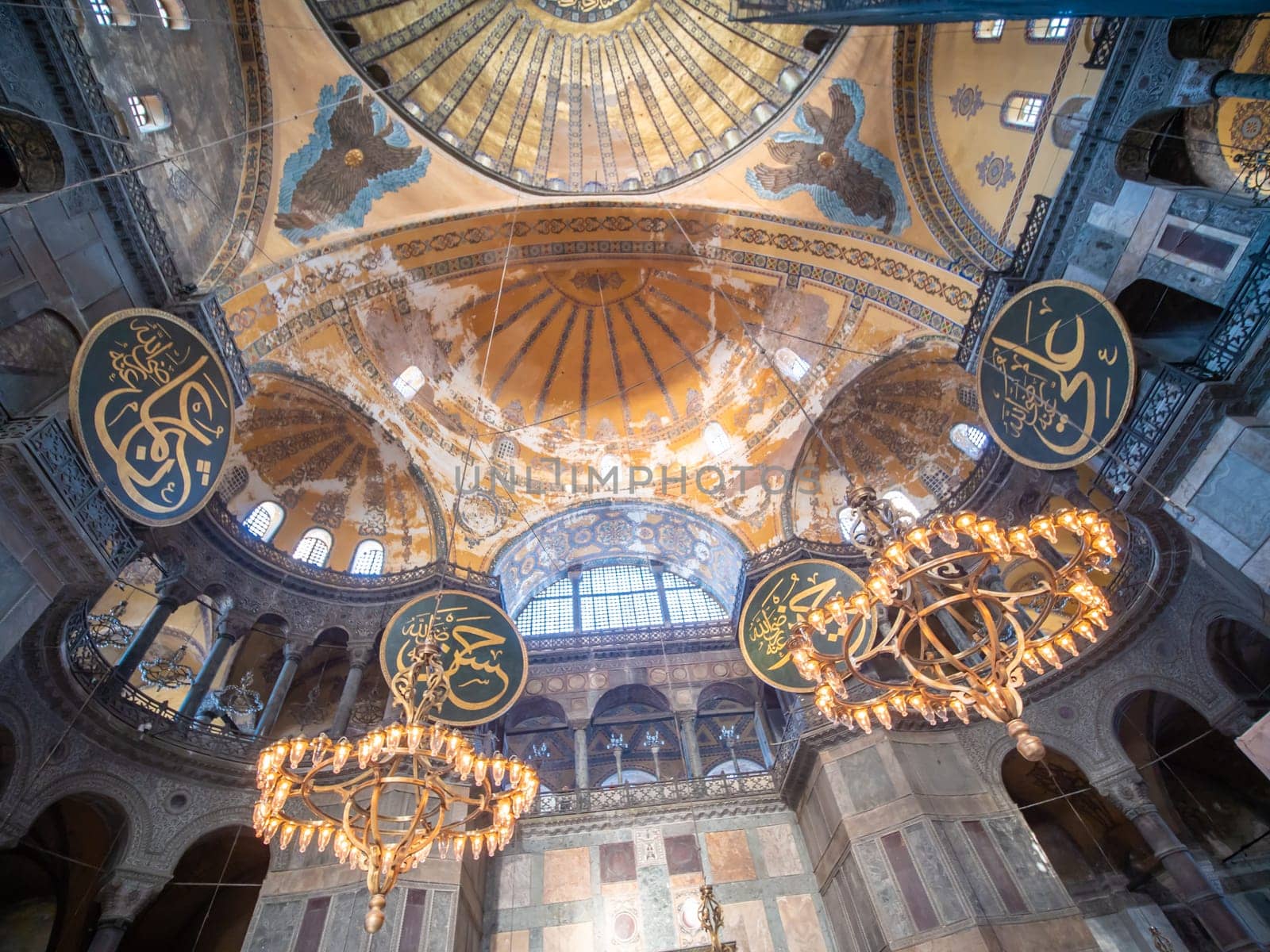 The interior of the Hagia Sophia. Turkey