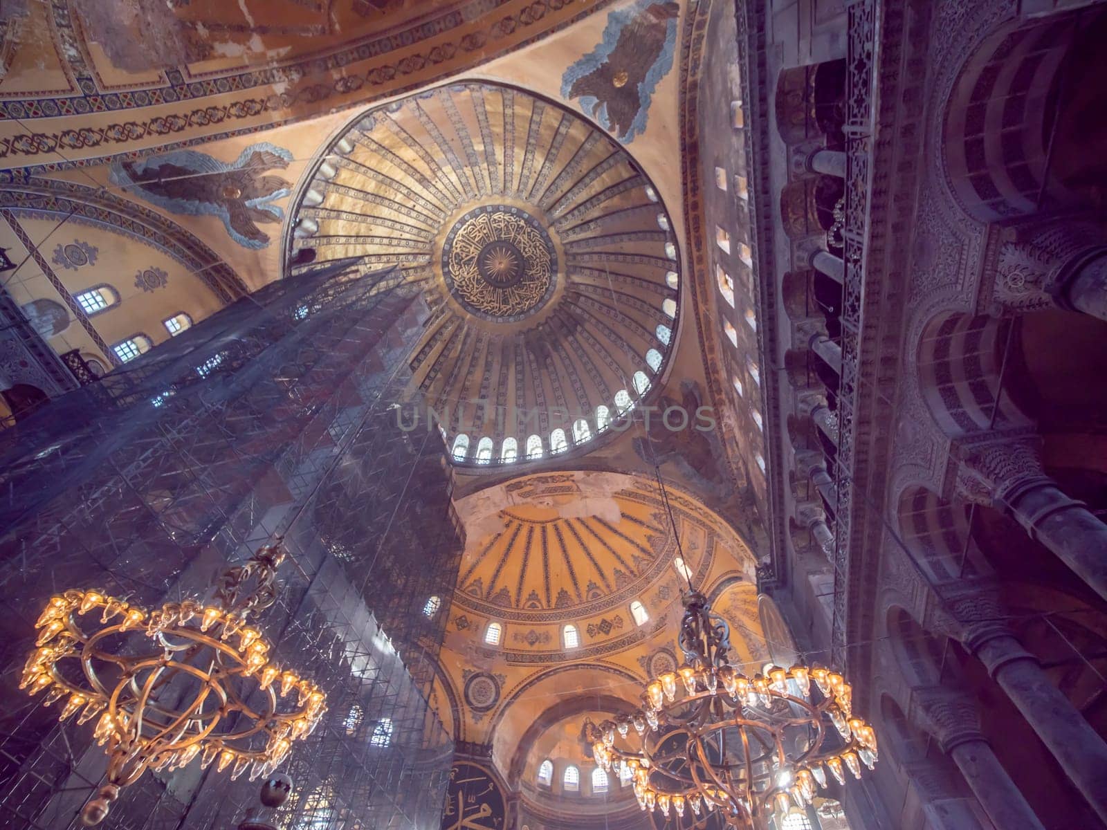 Istanbul, Turkey - January 8, 2020: The interior of the Hagia Sophia. by DovidPro