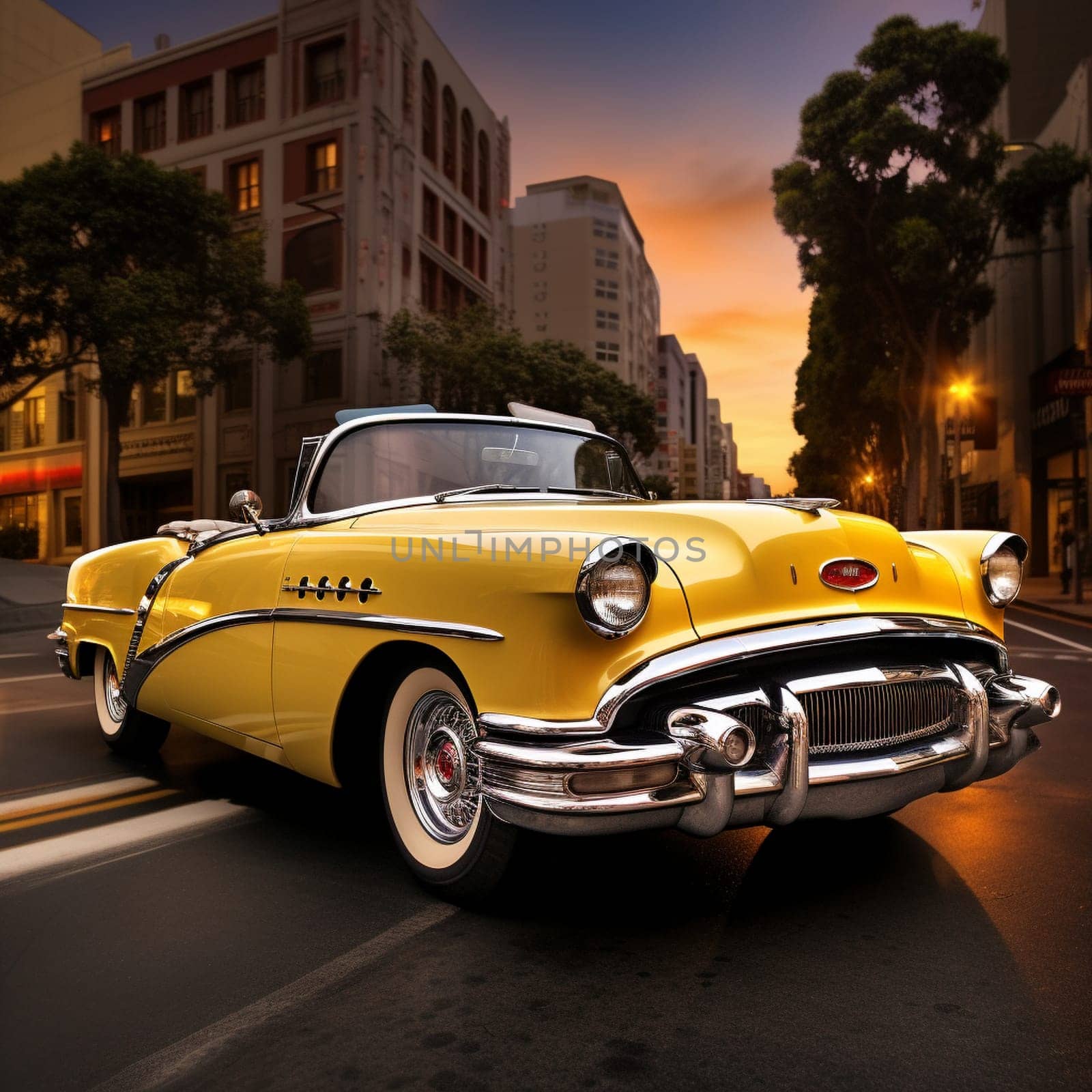 Classic 1950s Convertible Dripping in Shiny Chrome by Sahin