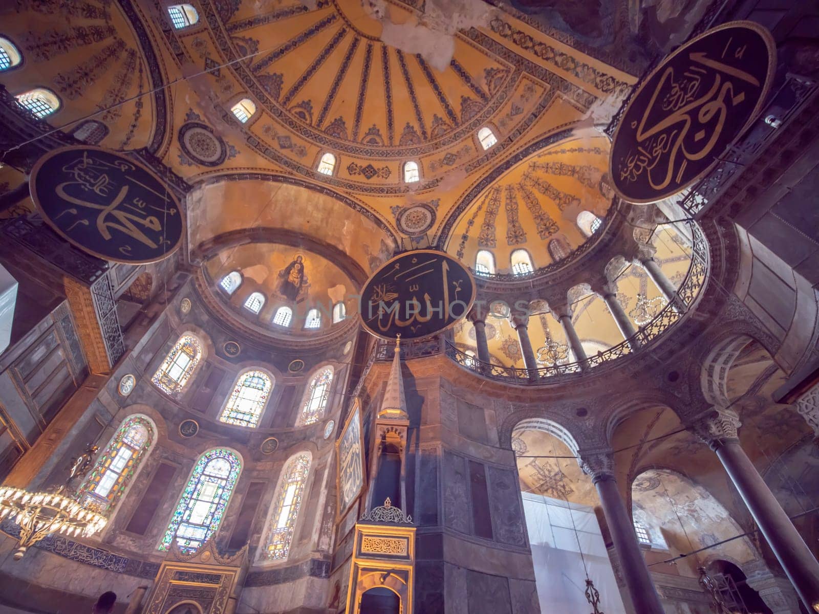 Istanbul, Turkey - January 8, 2020: The interior of the Hagia Sophia. by DovidPro