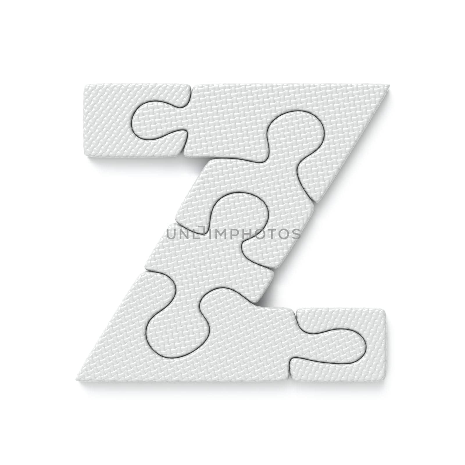 White jigsaw puzzle font Letter Z 3D by djmilic