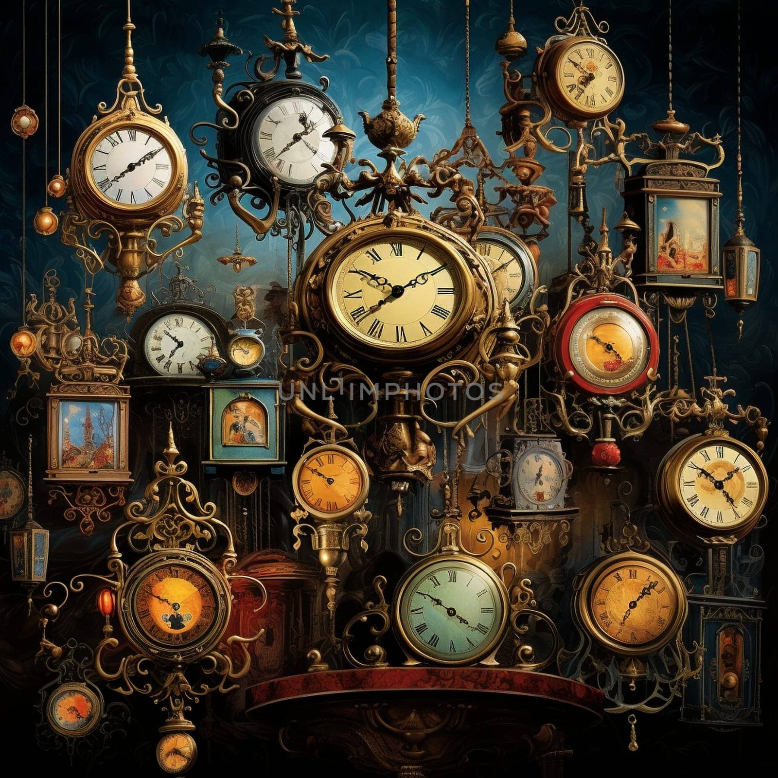 Antique Symphony: Melodies of Time in Vintage Clocks by Sahin