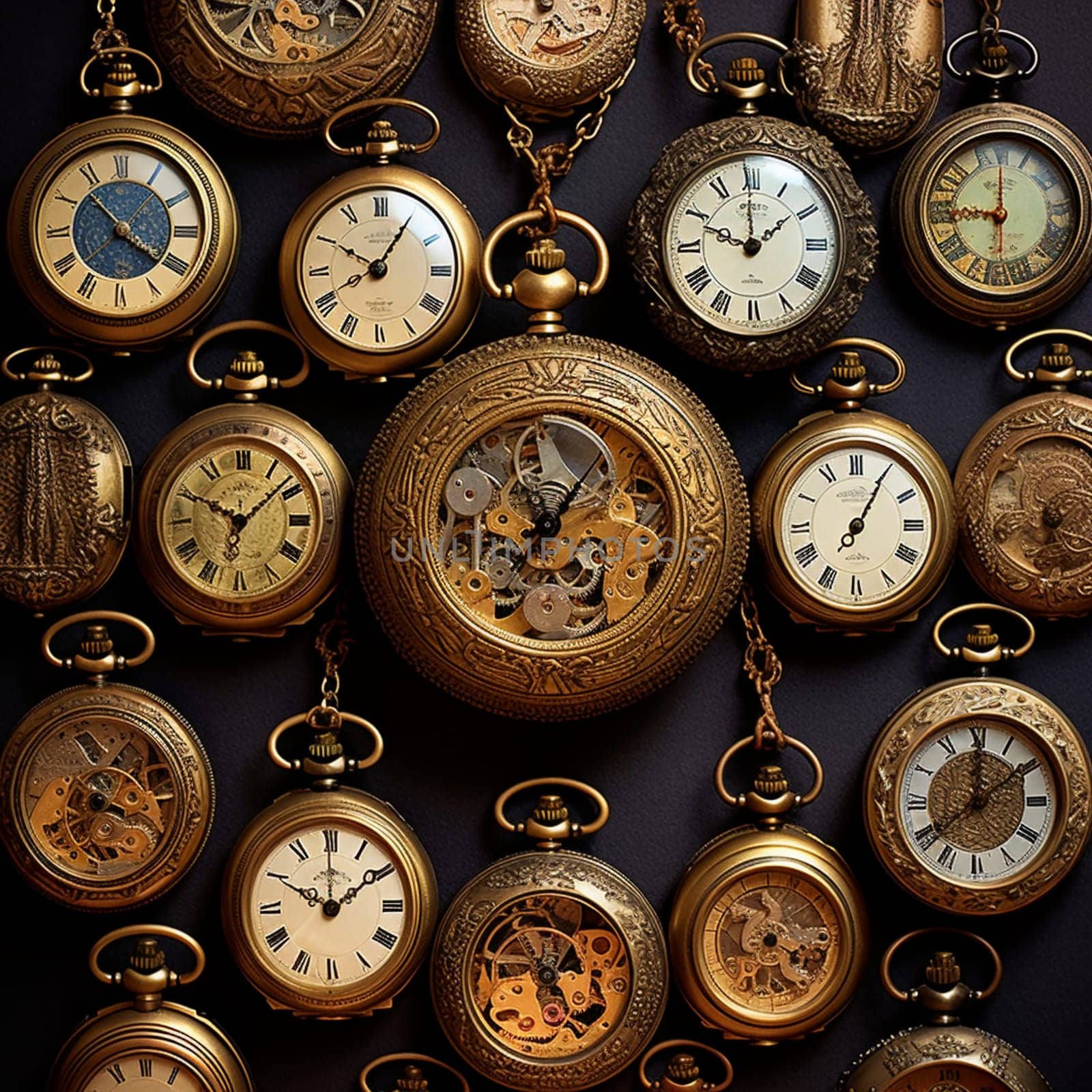 Step into a mesmerizing world of vintage clocks with this enchanting image titled 'Timeless Treasures: Showcasing Vintage Clocks' Artistry'. This captivating scene features an ornate display of intricately designed clocks, spanning different eras and styles. From delicate filigree work to mesmerizing pendulums, each clock exudes its unique charm and character. The warm and nostalgic color palette, coupled with the inviting lighting scheme, evokes a sense of timeless beauty. Immerse yourself in the artistry of antique timekeepers and indulge in a celebration of craftsmanship from a bygone era filled with history and sophistication.