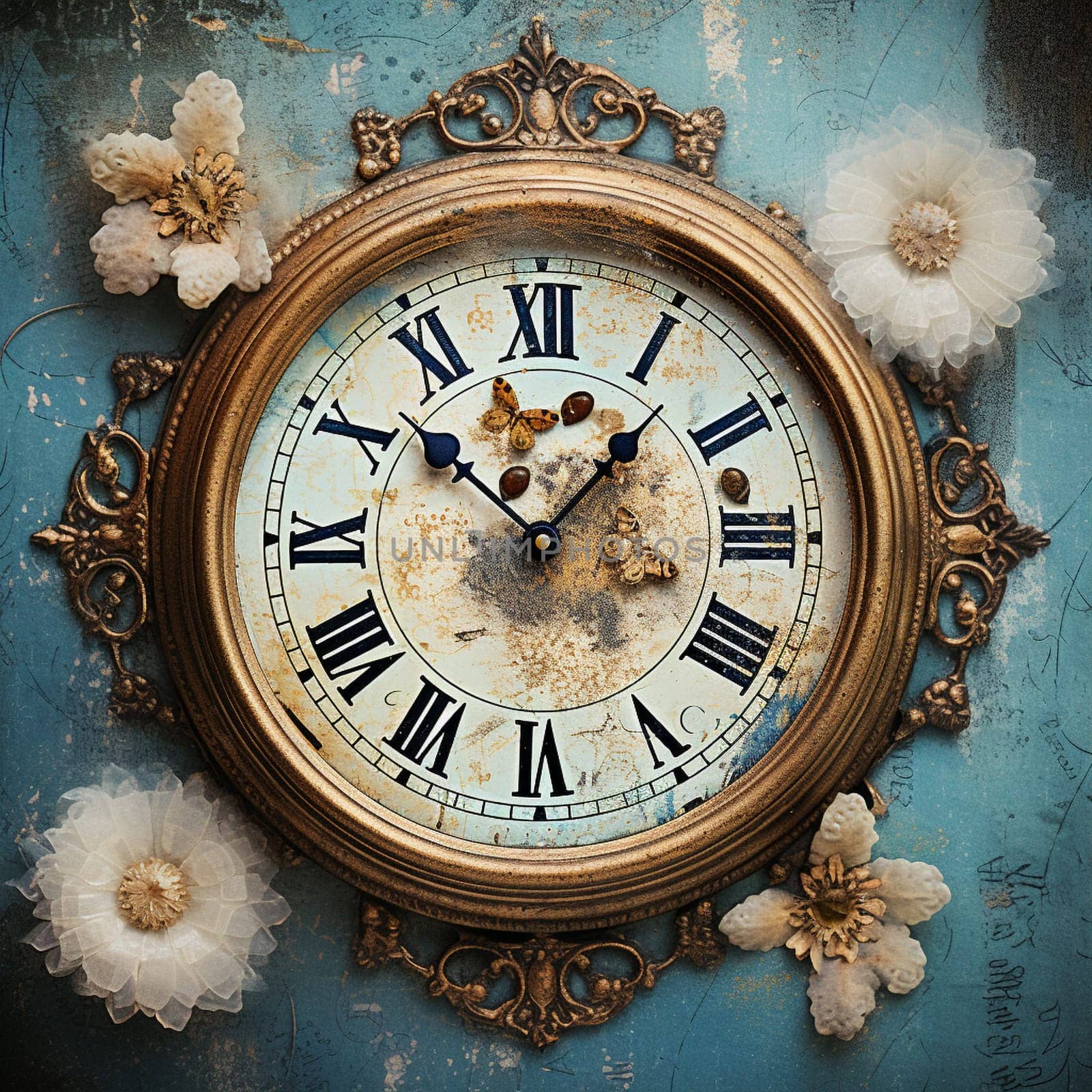 Step into a world of nostalgia with this visually captivating image of a vintage clock with a whimsical twist. This composition captures the essence of "Ticking Stories: Vintage Clocks as Time-Keepers of Memories," incorporating elements of nostalgia and storytelling. The clock, adorned with intricate details and embellishments, serves as a time-keeper of cherished memories. With its unique twist, this image offers high commercial appeal and is suitable for microstock sites.