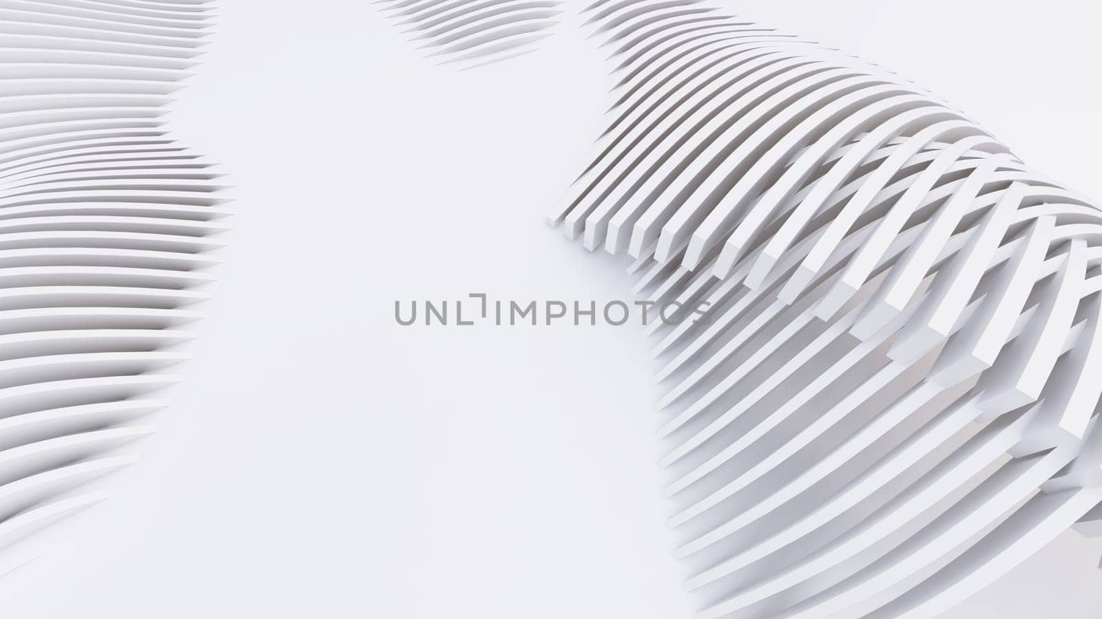 Abstract Curved Shapes. White Circular Background.  by teerawit