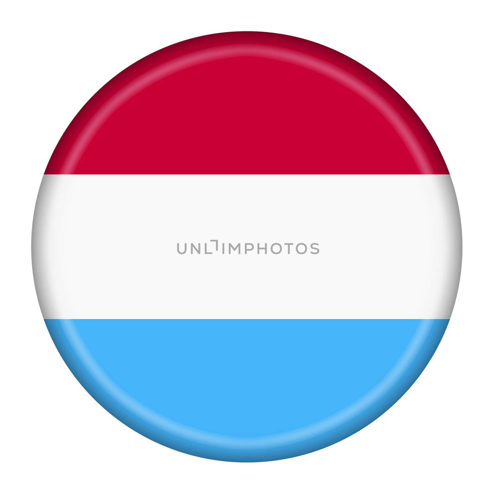 Luxembourg flag button 3d illustration with clipping path by VivacityImages