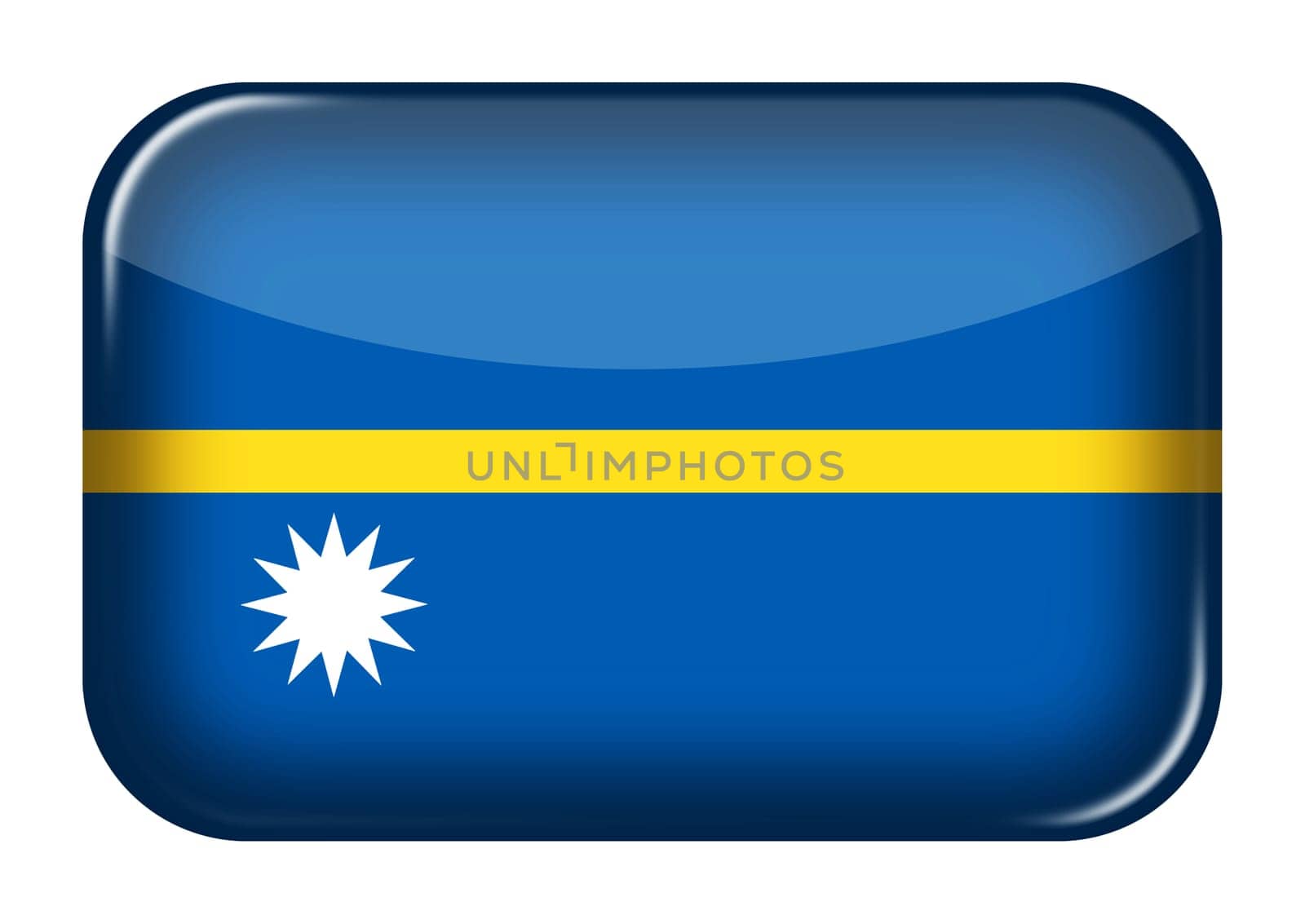 A Nauru web icon rectangle button with clipping path 3d illustration