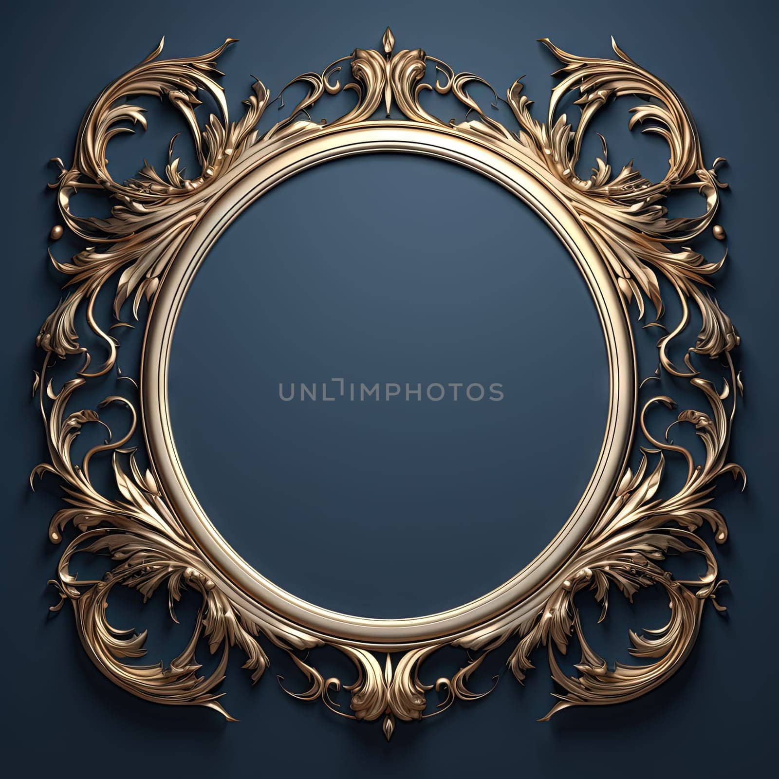 Round frame in art nouveau style with ornament. Retro frame with fairytale and magic decoration. Generated AI