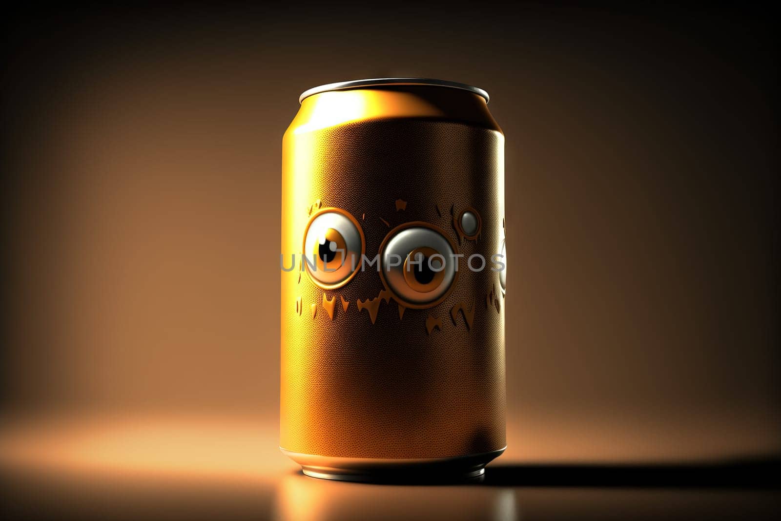 Monster can. Alluminium can with paint as a cute character. Generated AI