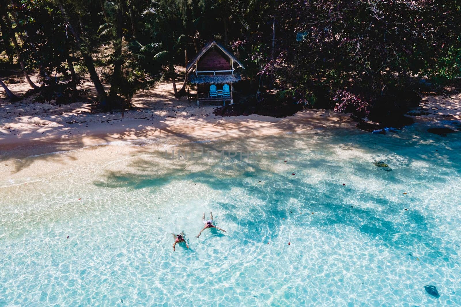 Koh Wai Island Trat Thailand near Koh Chang with a wooden bamboo hut bungalow on the beach by fokkebok