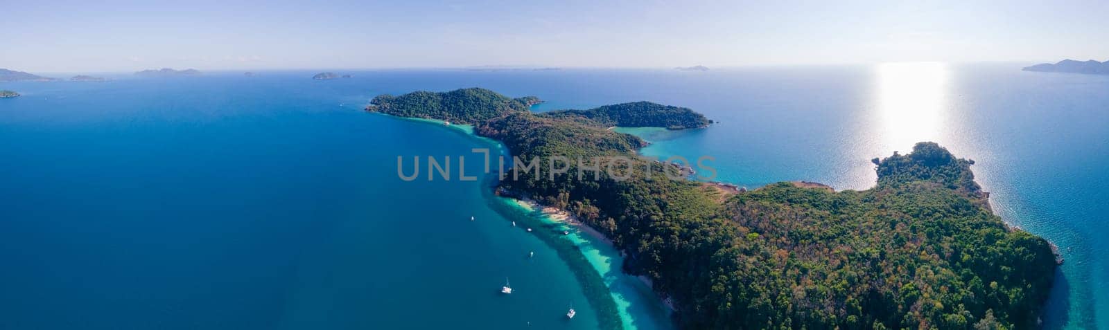 Drone top view at Koh Wai Island Trat Thailand is a tinny tropical Island near Koh Chang.
