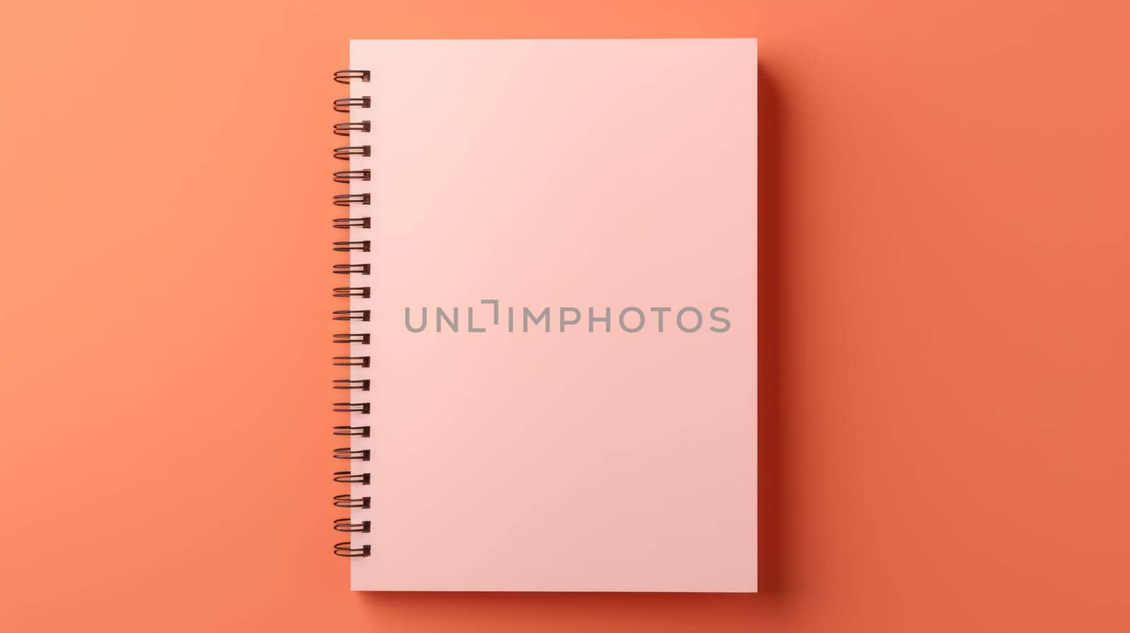 Blank Notebook on Minimalist Workspace: Creative Study Concept with Clean White Background