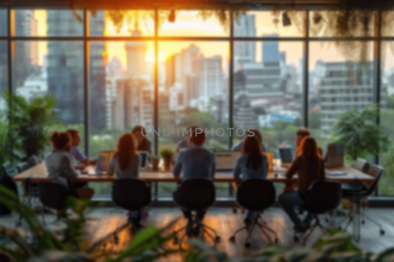 Group of Business at meeting room. Blur background. Generative AI.