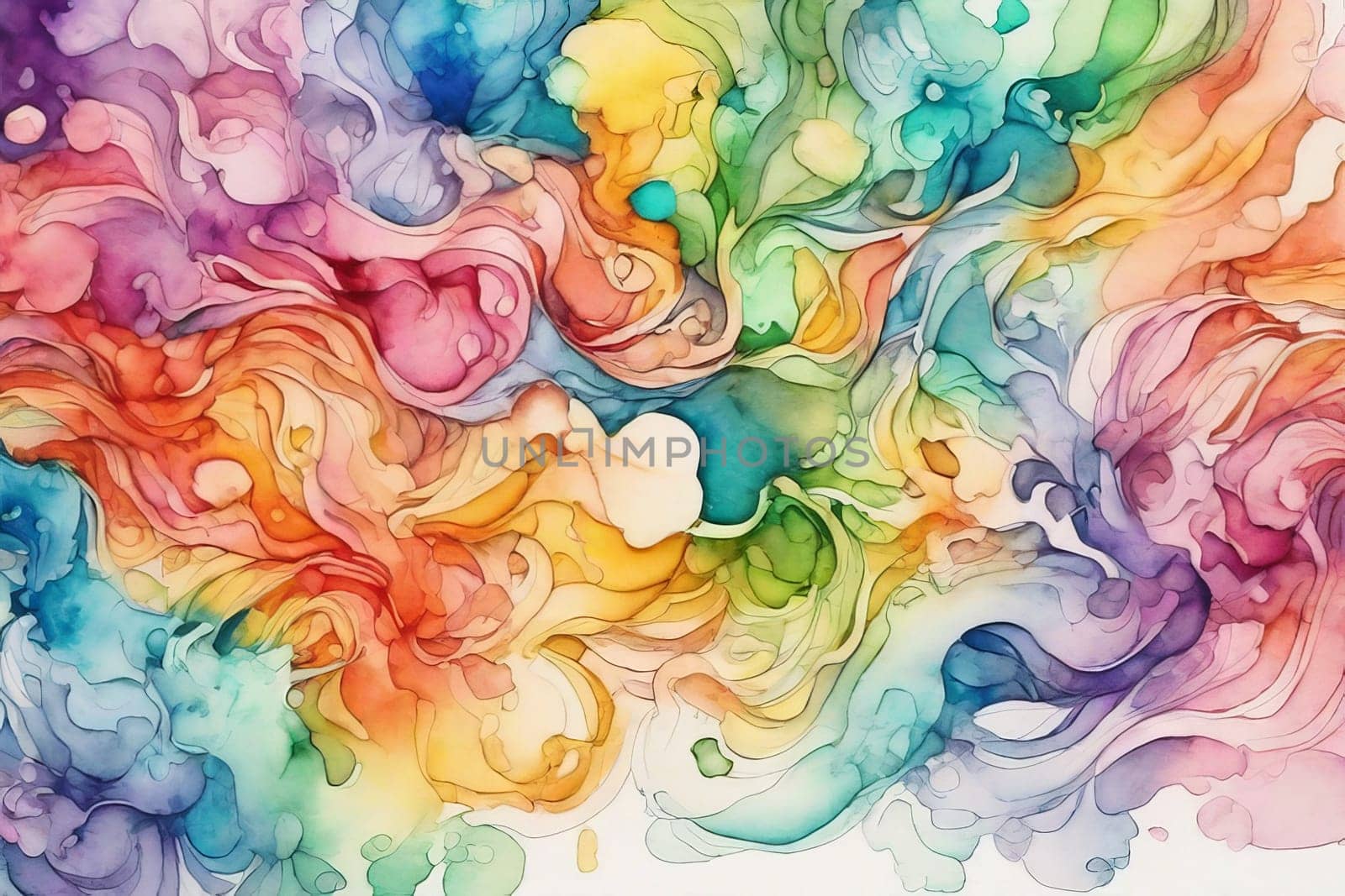 Abstract watercolor background in rainbow colors by Annu1tochka