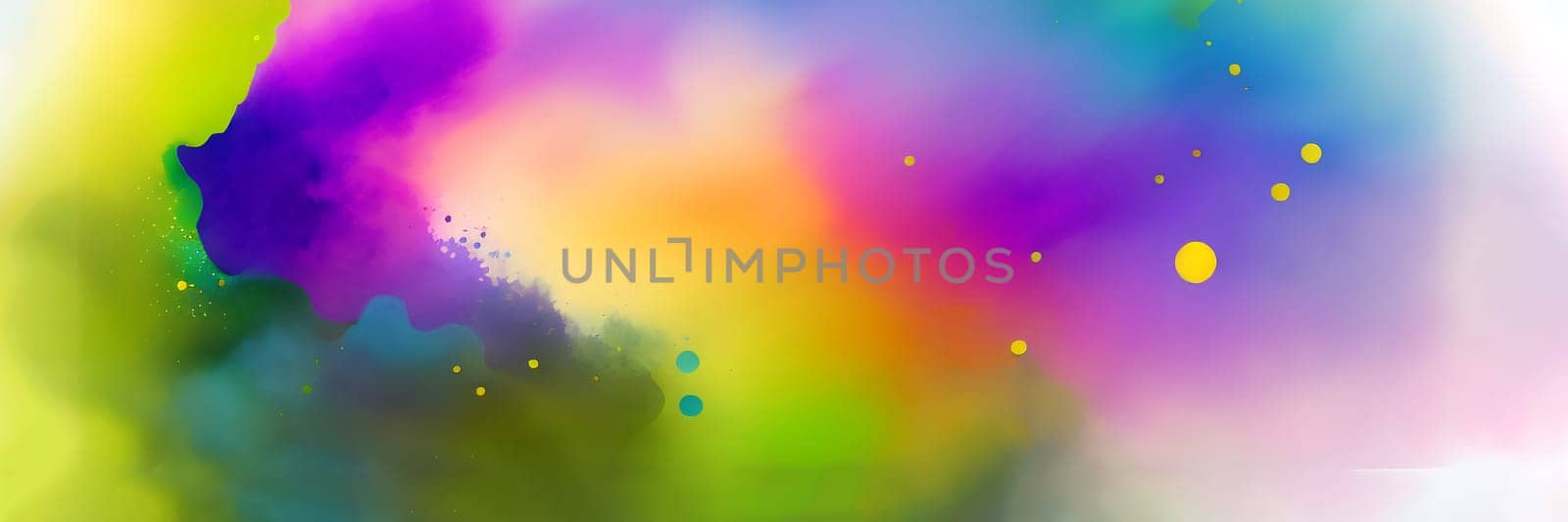 Abstract watercolor background in rainbow colors. Generative AI. by Annu1tochka