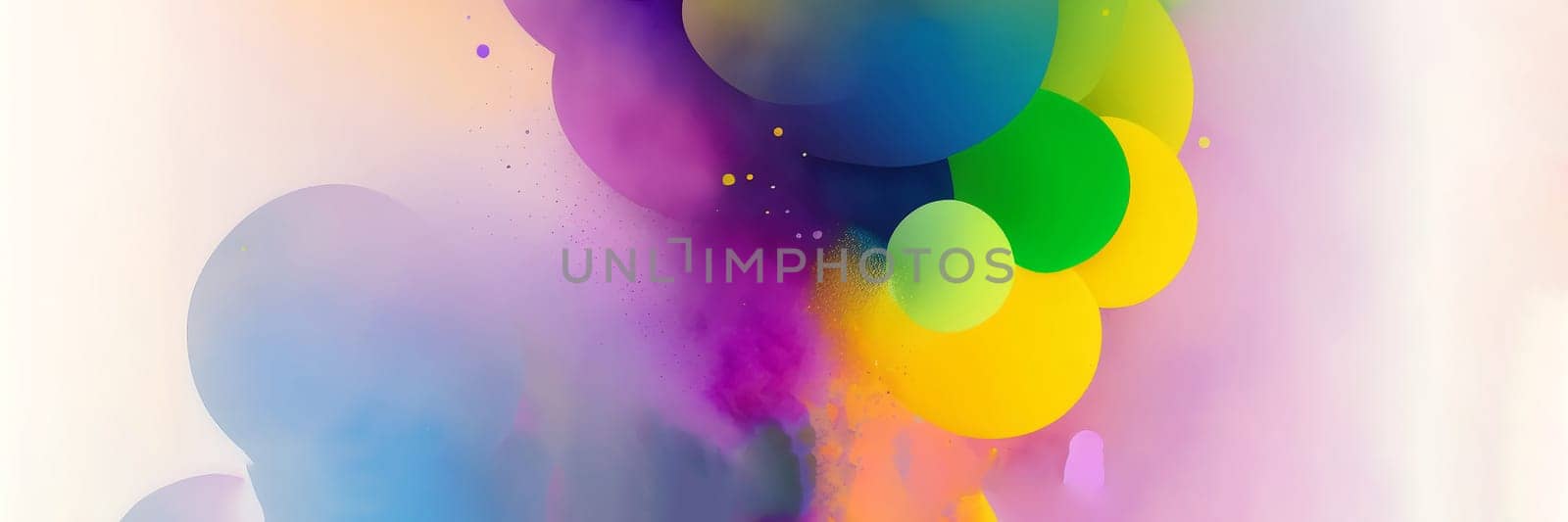 Abstract watercolor background in rainbow colors. Generative AI. by Annu1tochka