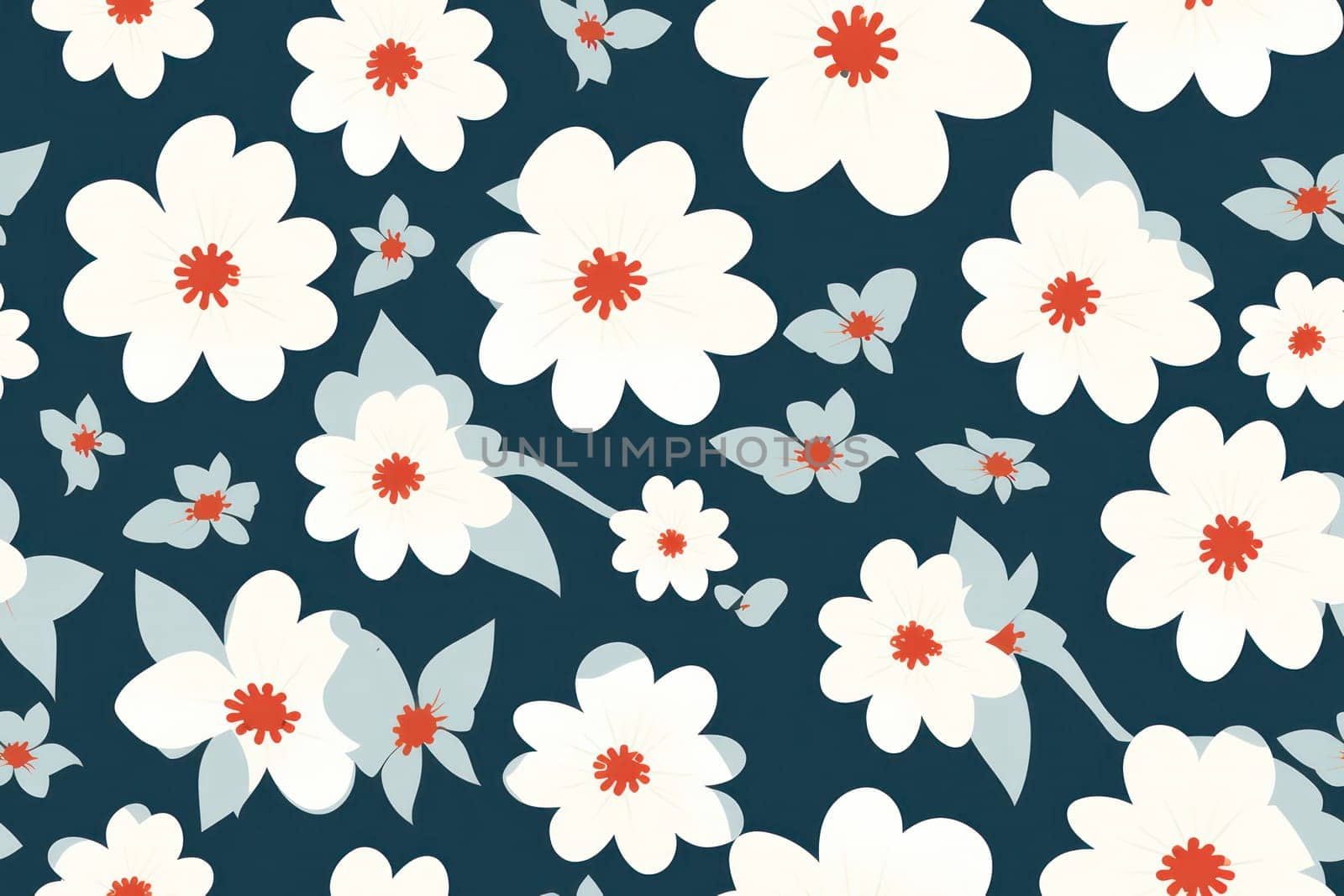 Blooming Floral Beauty: A Seamless Vintage Wallpaper Illustration of Pink Blossoms on a White Background
