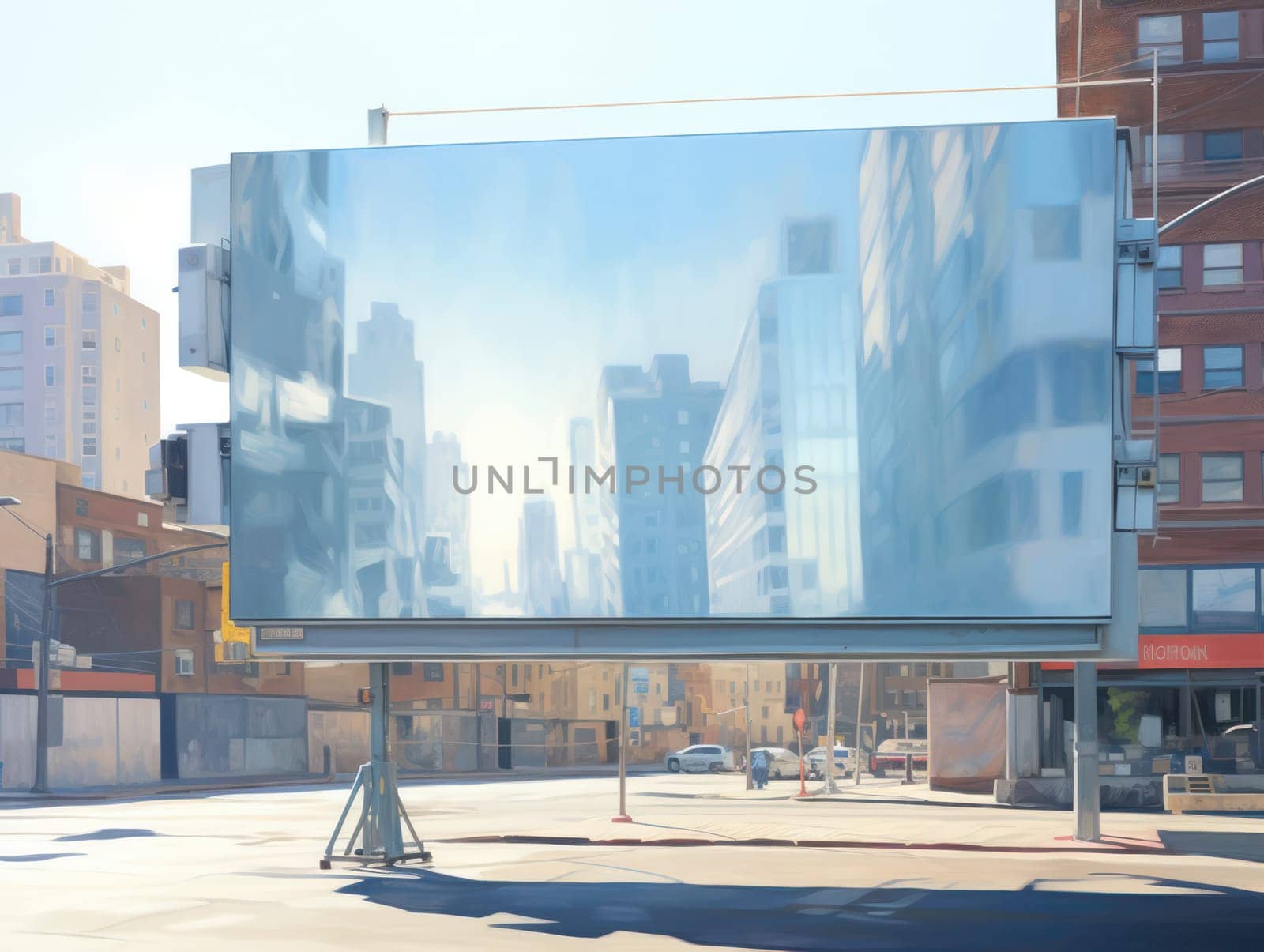 Urban Blank Billboard: A Business Advertisement on Empty City Street by Vichizh