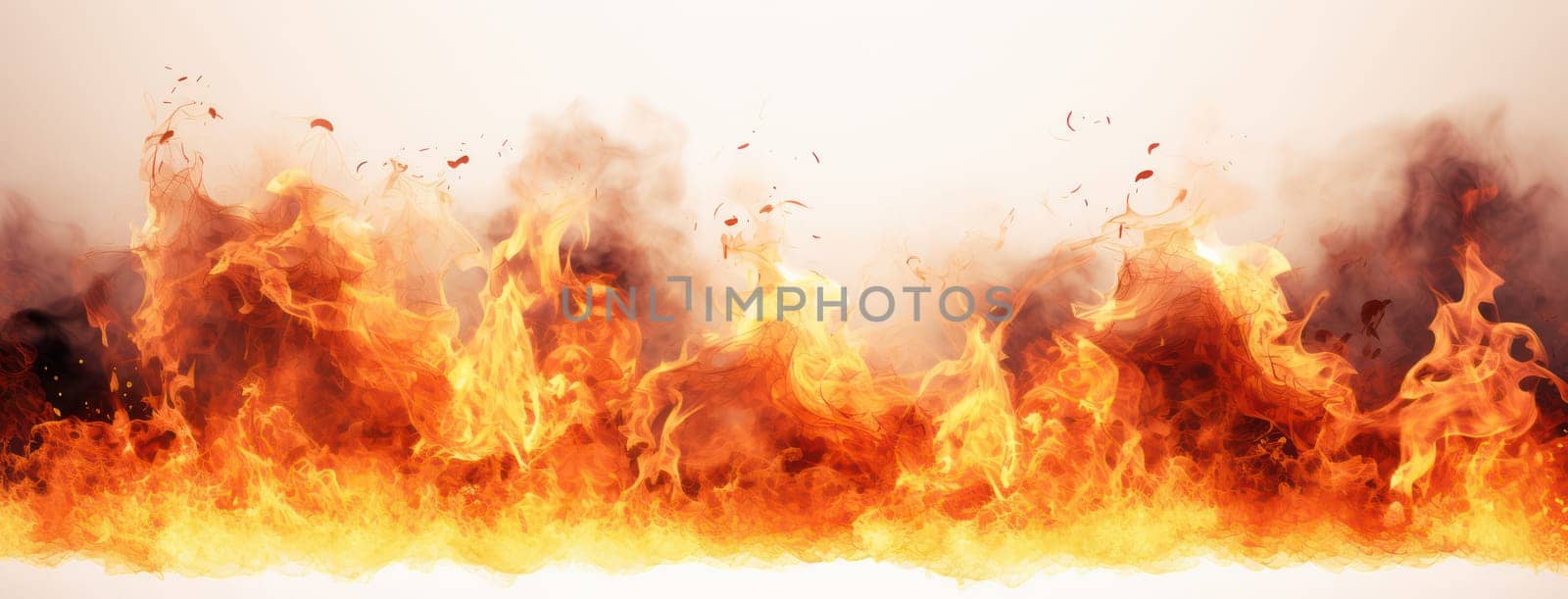 Inferno Heat: A Fiery Dance of Dangerous Flames on a Yellow and Red Background