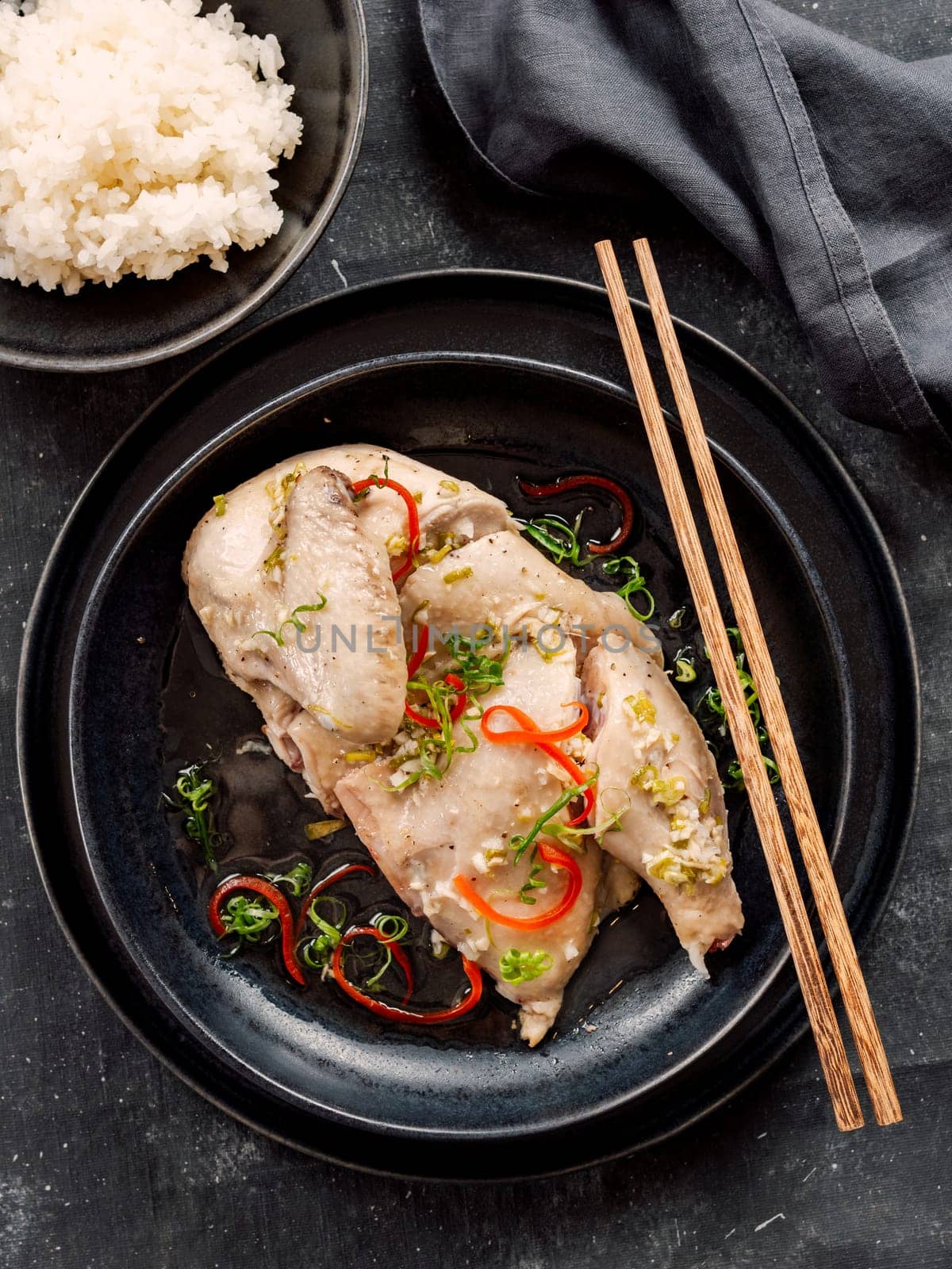 Sous Vide Chicken with spices on plate by fascinadora